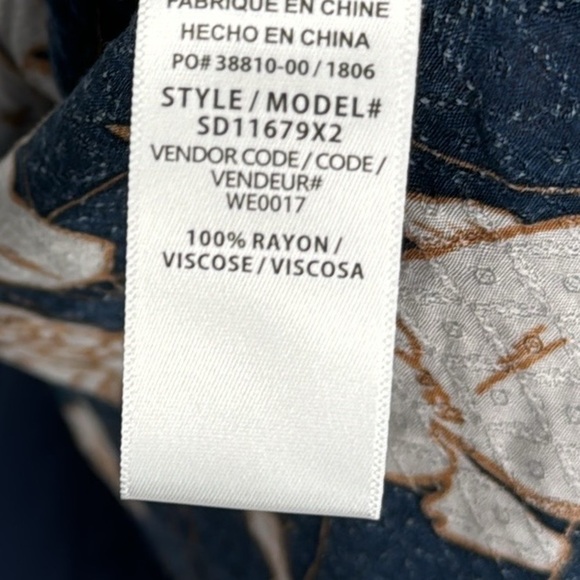 NWT Splendid Ramo Shift Dress Navy Blue Floral Flutter Sleeves Lightweight XS - Picture 14 of 15